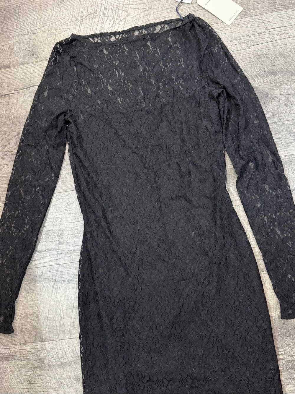 Abercrombie & Fitch Black Lace Long-Sleeve Sheath Dress